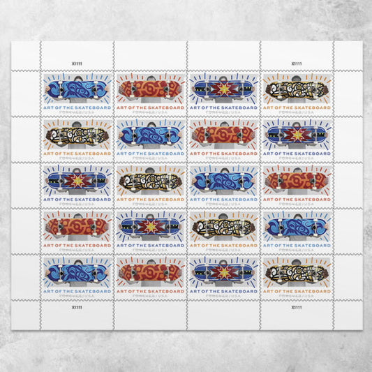 Art of the Skateboard Stamps, Sheet of 100